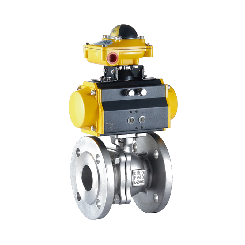 Pneumatic two-piece German standard flange ball valve G2D